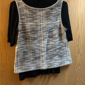 Black and Gray Sleeveless Top